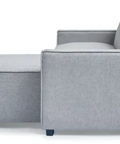 Canapé convertible cic-clac avec angle réversible Pikado Tissu effet lin Gris clair