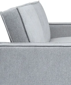 Canapé convertible cic-clac avec angle réversible Pikado Tissu effet lin Gris clair