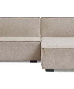 Canapé convertible cic-clac avec angle réversible Pikado Tissu effet lin Taupe clair
