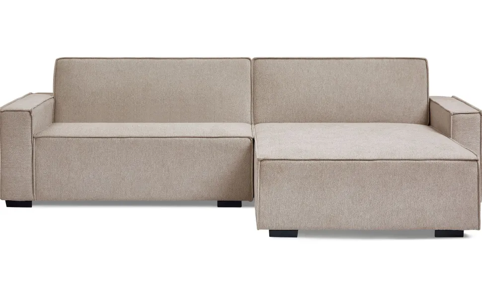 Canapé convertible cic-clac avec angle réversible Pikado Tissu effet lin Taupe clair