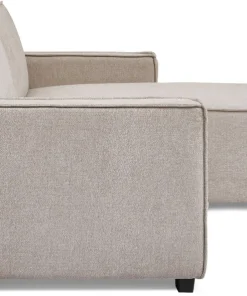 Canapé convertible cic-clac avec angle réversible Pikado Tissu effet lin Taupe clair