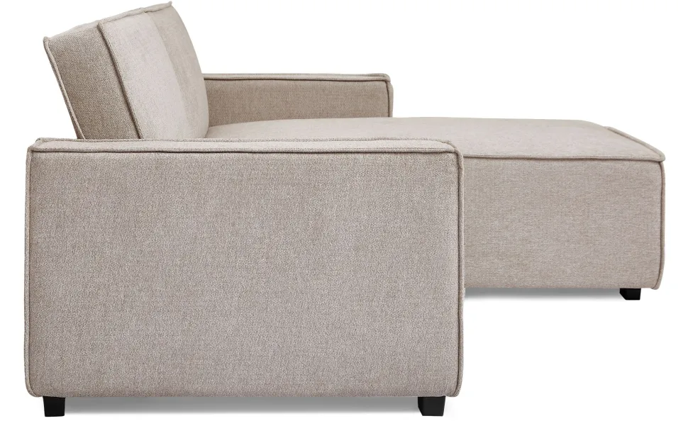 Canapé convertible cic-clac avec angle réversible Pikado Tissu effet lin Taupe clair
