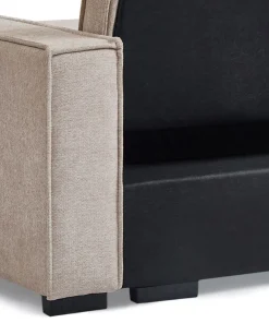 Canapé convertible cic-clac avec angle réversible Pikado Tissu effet lin Taupe clair