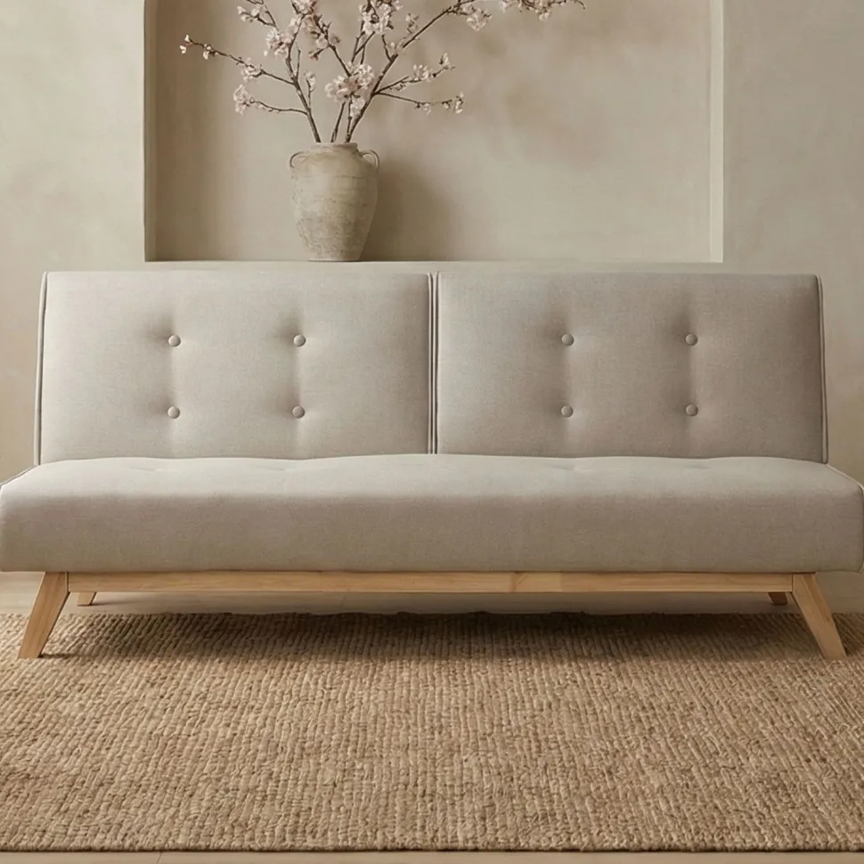 Canapé convertible clic-clac scandinave Yazu Beige