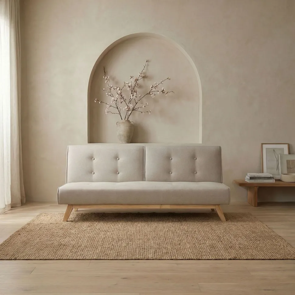 Canapé convertible clic-clac scandinave Yazu Beige