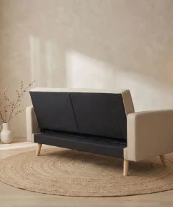 Canapé convertible clic-clac scandinave Slow Tissu Beige