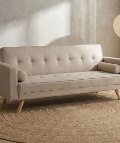 Canapé convertible clic-clac scandinave Slow Tissu Beige
