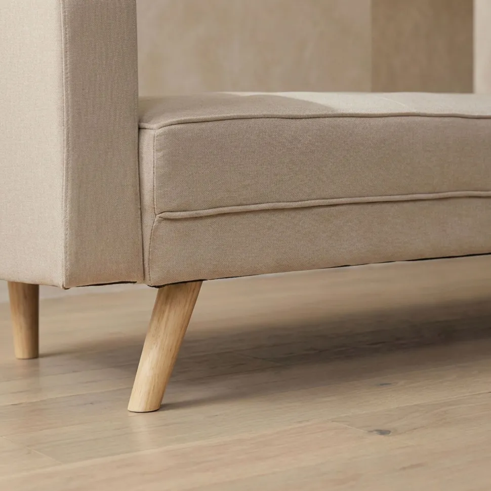 Canapé convertible clic-clac scandinave Slow Tissu Beige