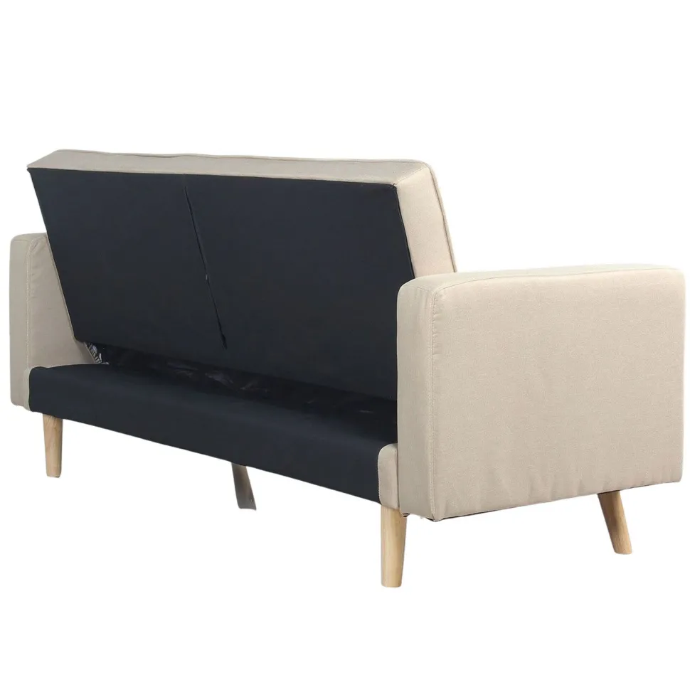 Canapé convertible clic-clac scandinave Slow Tissu Beige