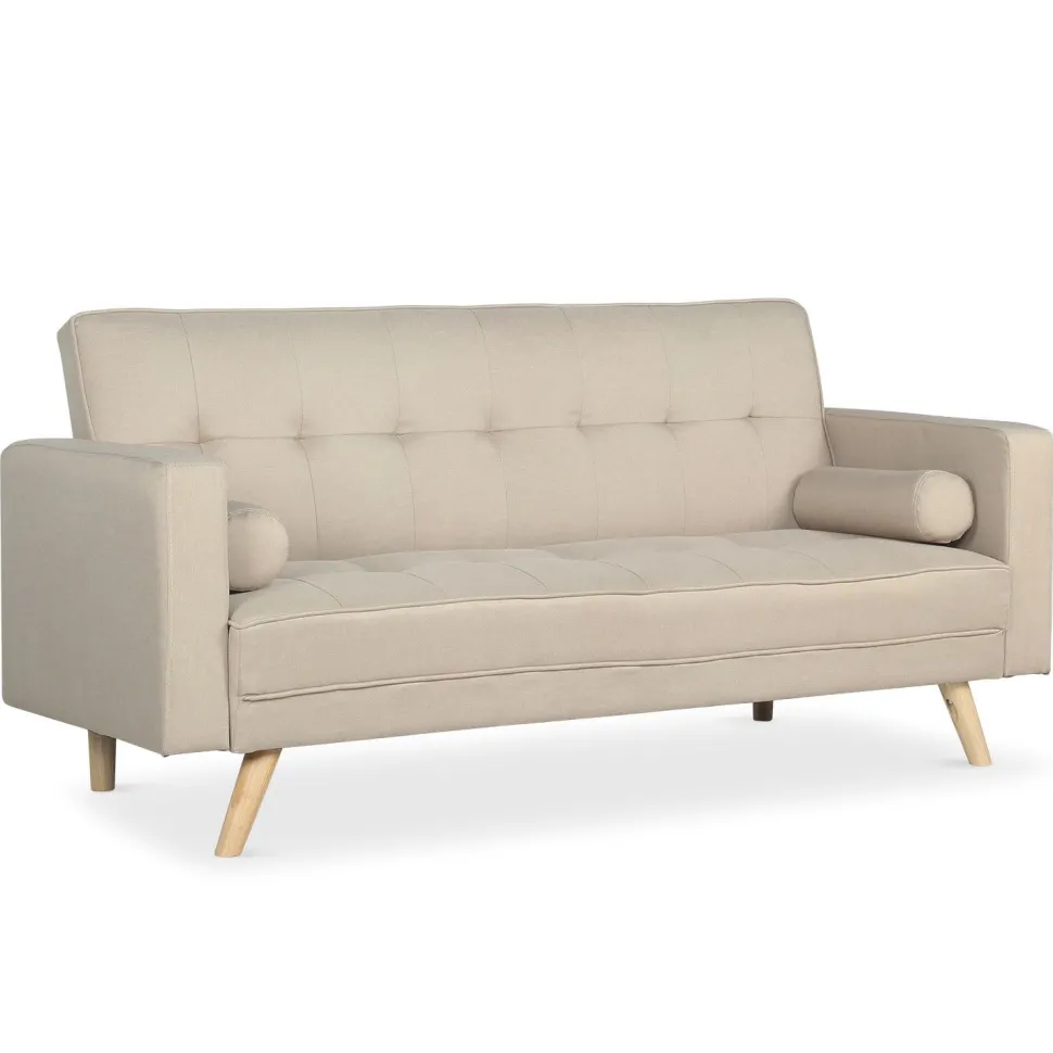 Canapé convertible clic-clac scandinave Slow Tissu Beige