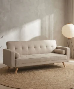 Canapé convertible clic-clac scandinave Slow Tissu Beige