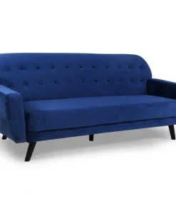 Canapé convertible clic-clac scandinave Helios velours Bleu
