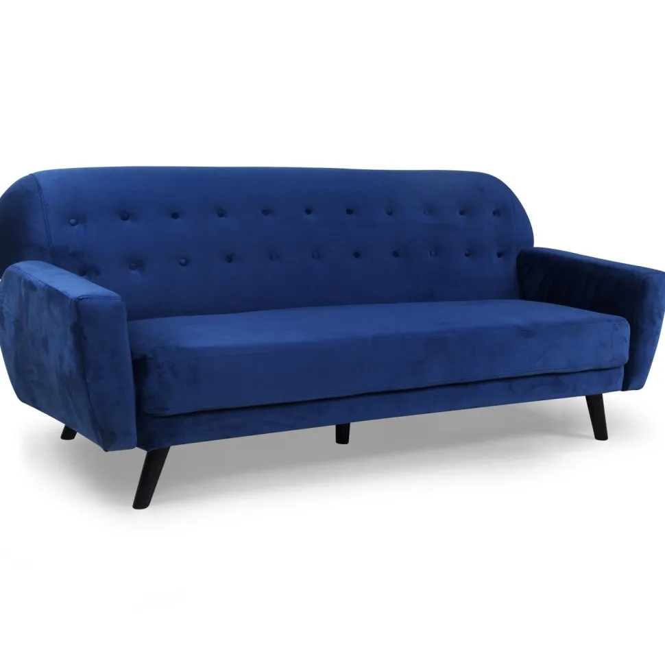 Canapé convertible clic-clac scandinave Helios velours Bleu
