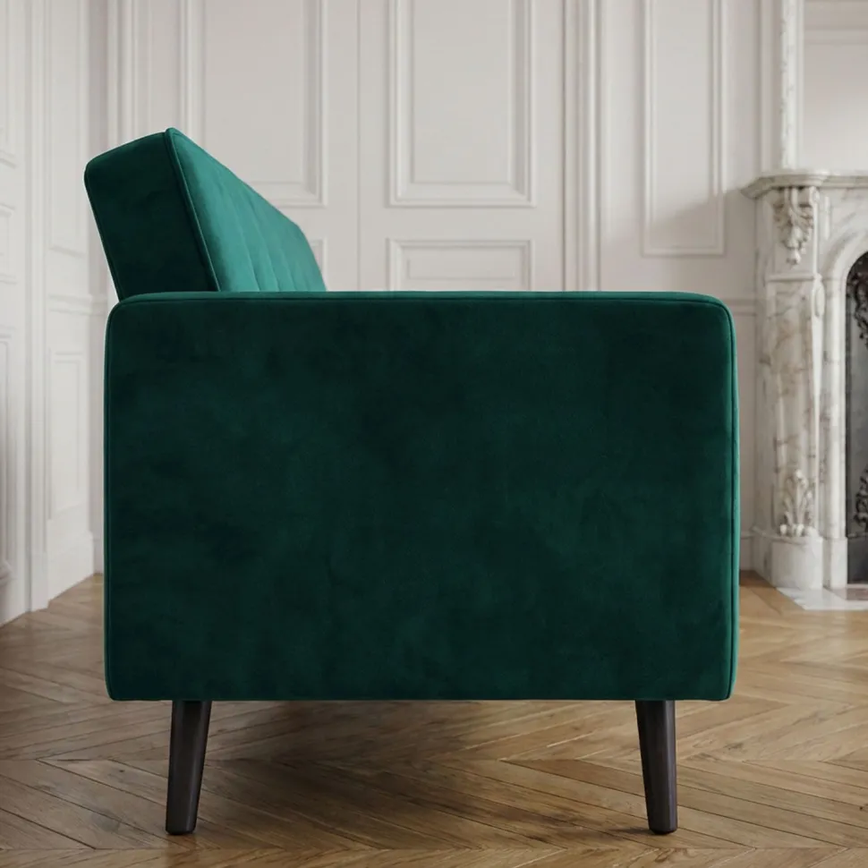 Canapé convertible clic-clac scandinave Slow Velours Vert