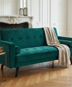 Canapé convertible clic-clac scandinave Slow Velours Vert