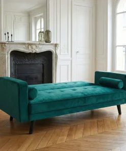 Canapé convertible clic-clac scandinave Slow Velours Vert