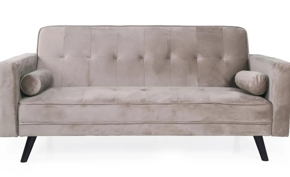 Canapé convertible clic-clac scandinave Slow Velours Taupe
