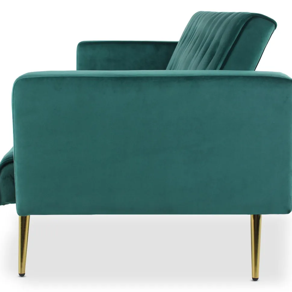 Canapé convertible clic-clac Justy Velours Vert