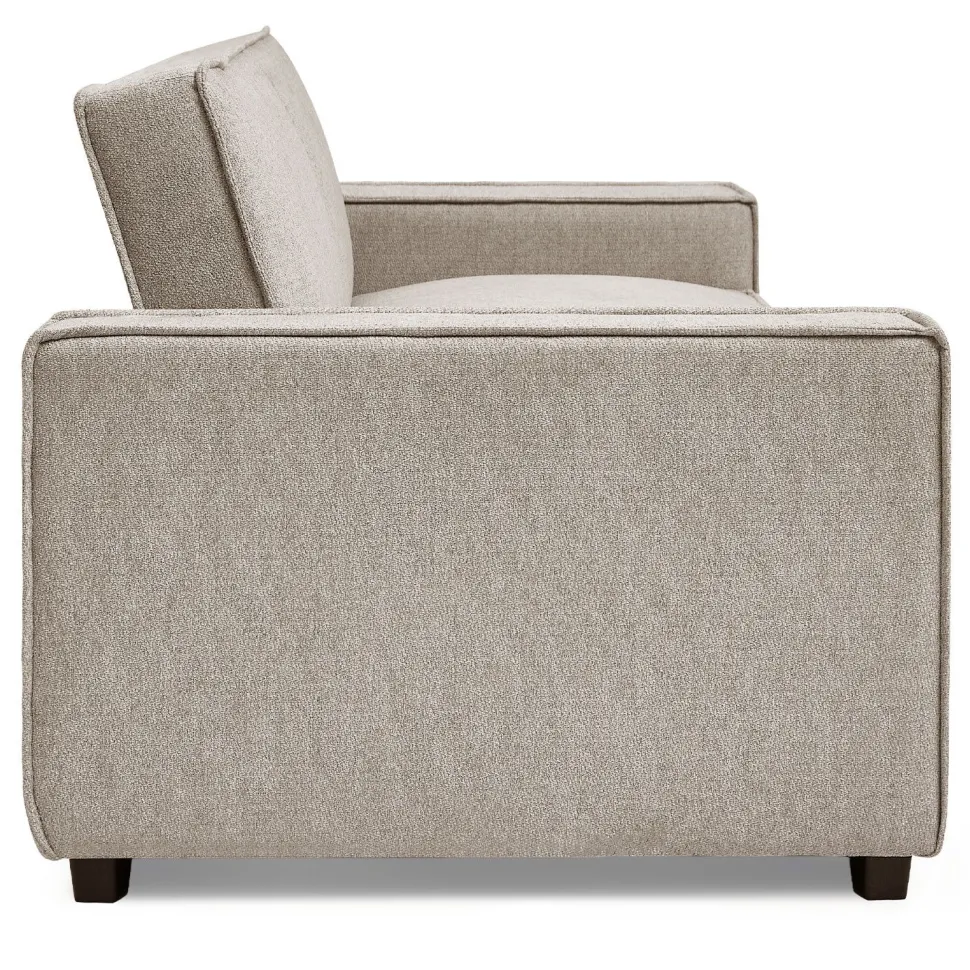Canapé convertible clic-clac 3 places Pikado Tissu effet lin Taupe clair