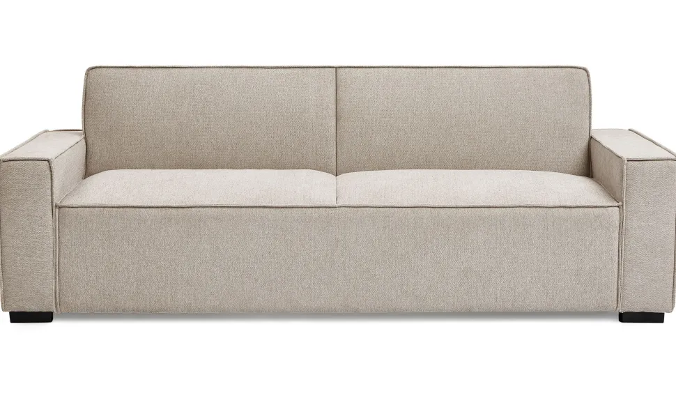 Canapé convertible clic-clac 3 places Pikado Tissu effet lin Taupe clair