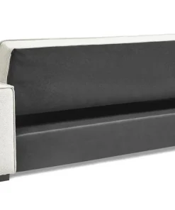 Canapé convertible clic-clac 3 places Pikado Tissu effet lin Crème