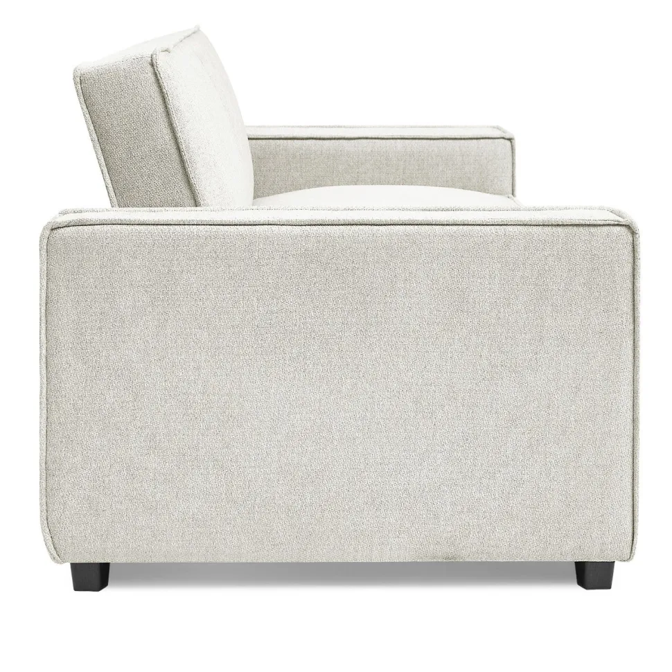 Canapé convertible clic-clac 3 places Pikado Tissu effet lin Crème
