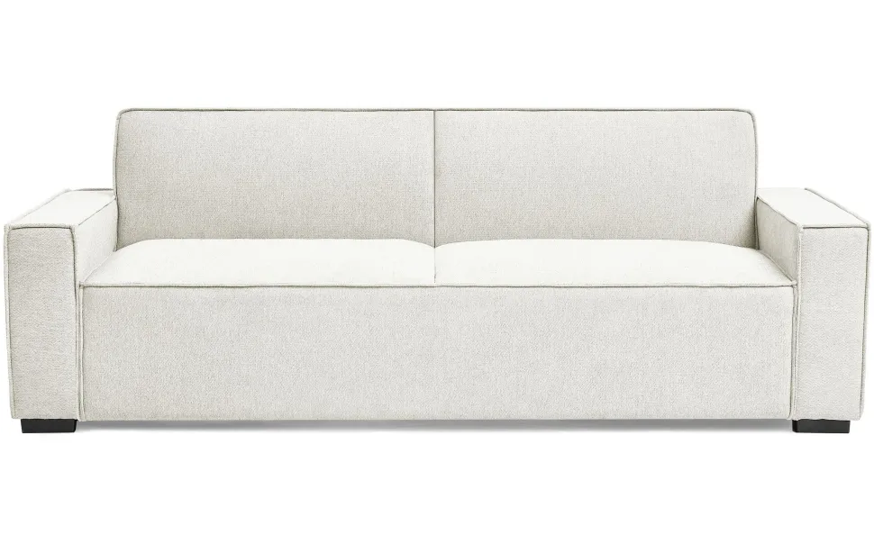 Canapé convertible clic-clac 3 places Pikado Tissu effet lin Crème