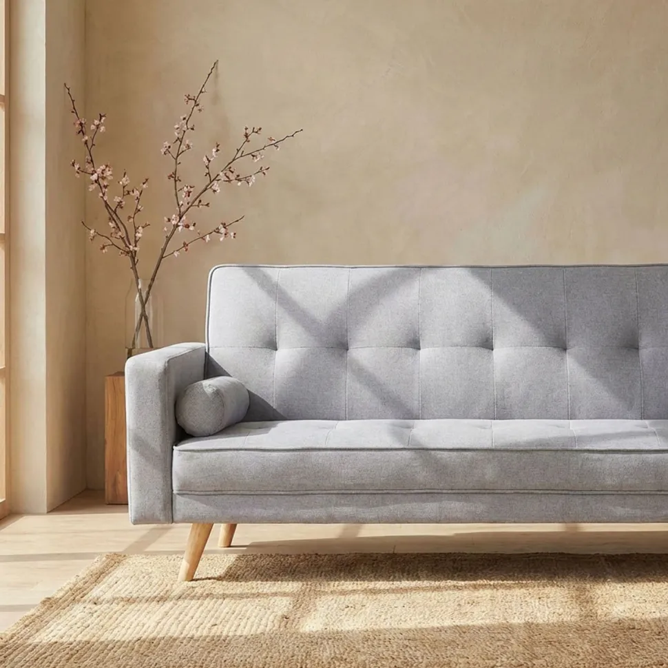 Canapé convertible clic-clac scandinave Slow Tissu Gris clair