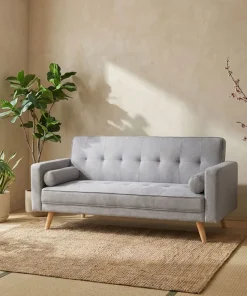Canapé convertible clic-clac scandinave Slow Tissu Gris clair