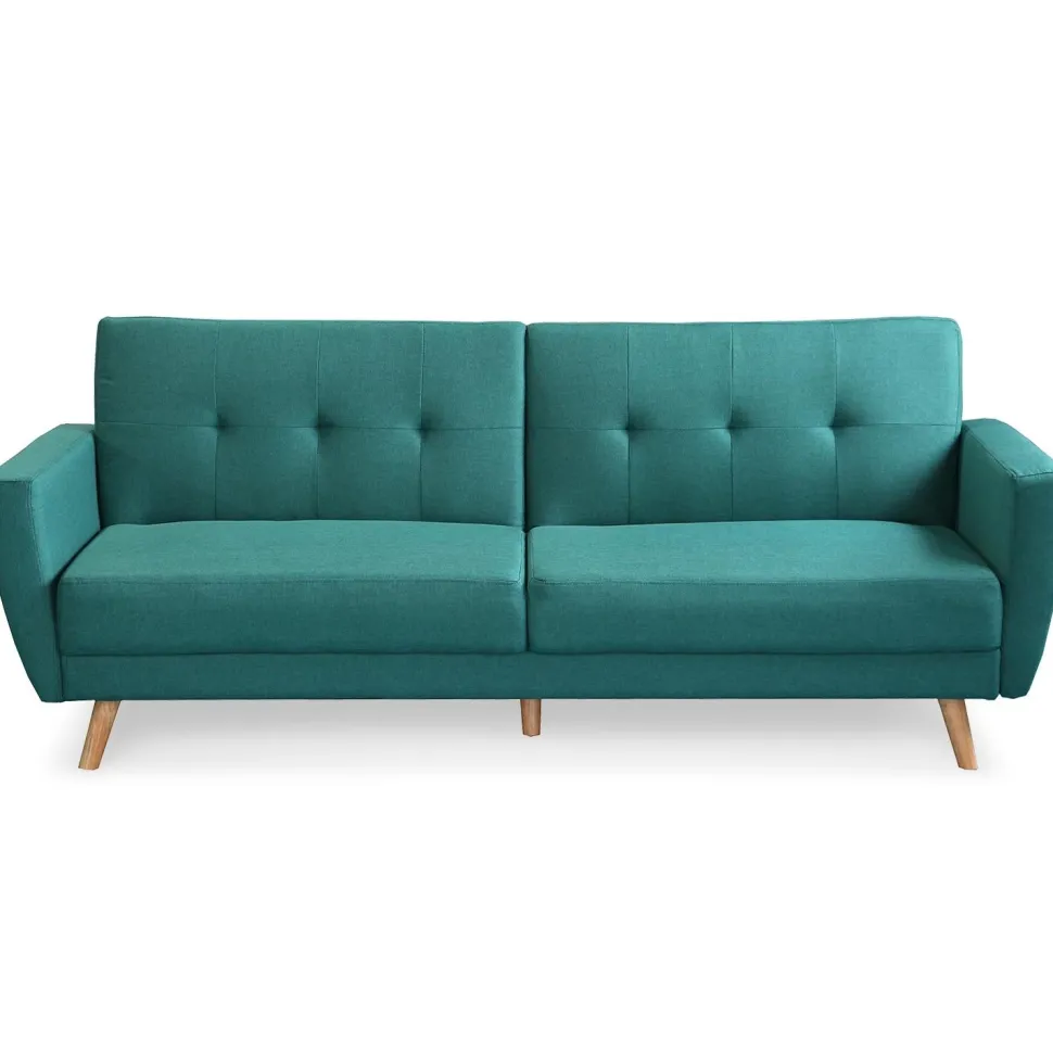 Canapé convertible clic-clac scandinave Refresha Tissu Bleu vert