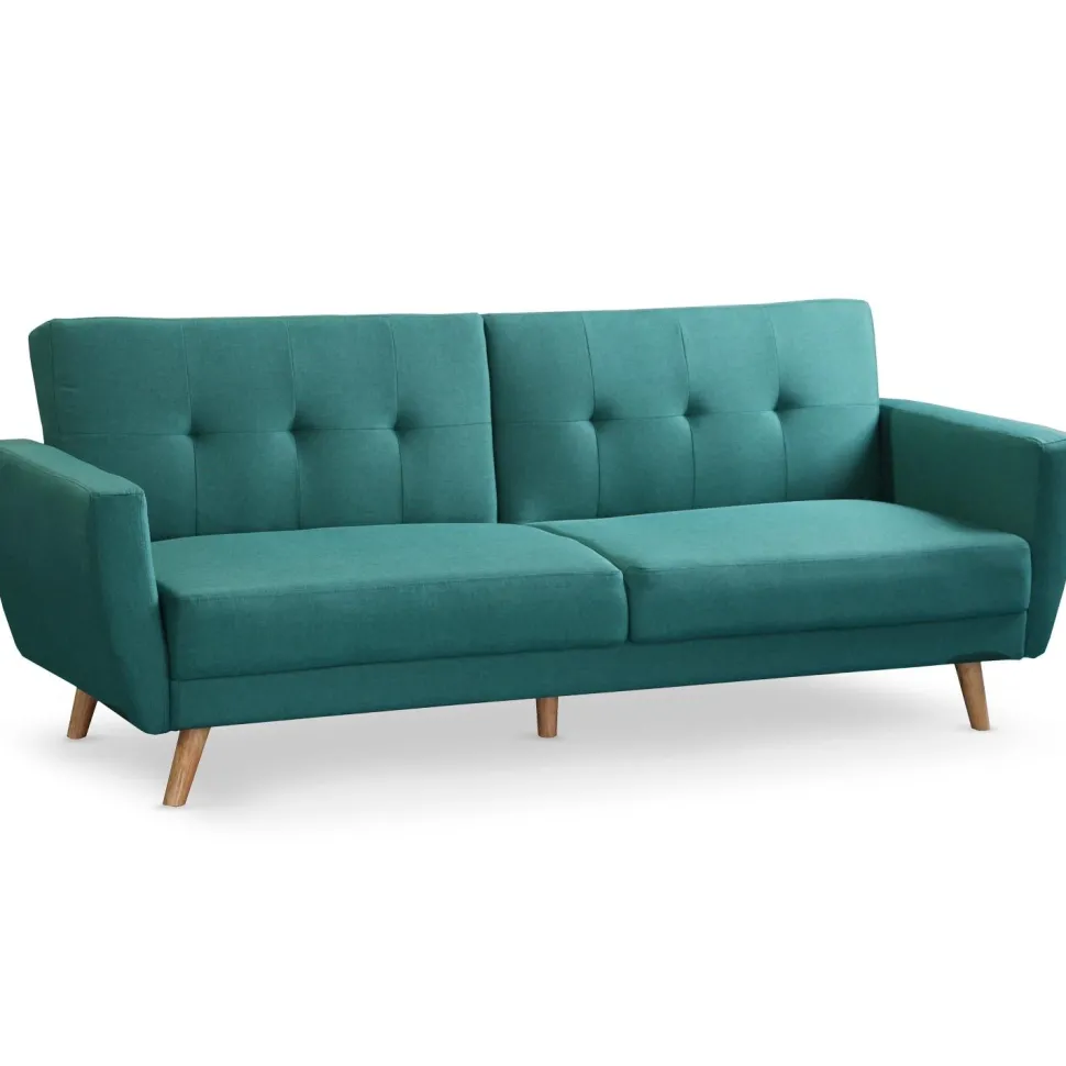 Canapé convertible clic-clac scandinave Refresha Tissu Bleu vert