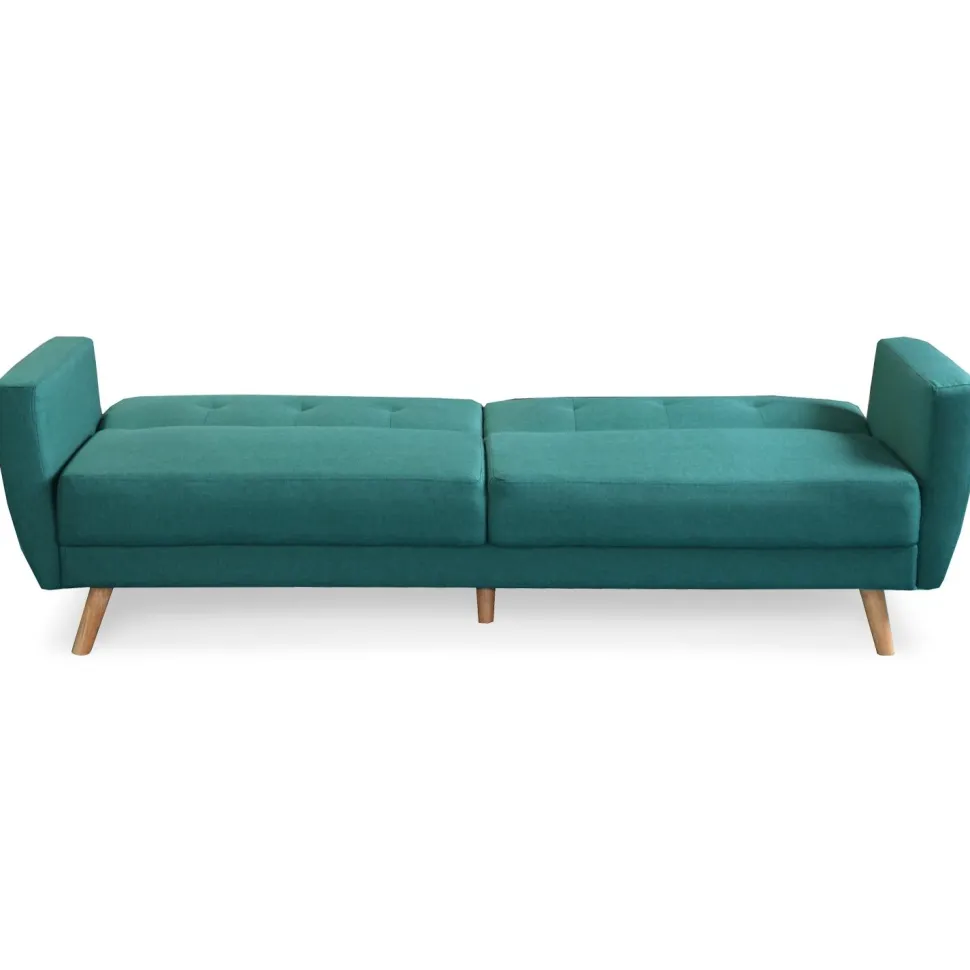 Canapé convertible clic-clac scandinave Refresha Tissu Bleu vert