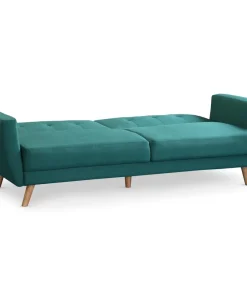 Canapé convertible clic-clac scandinave Refresha Tissu Bleu vert