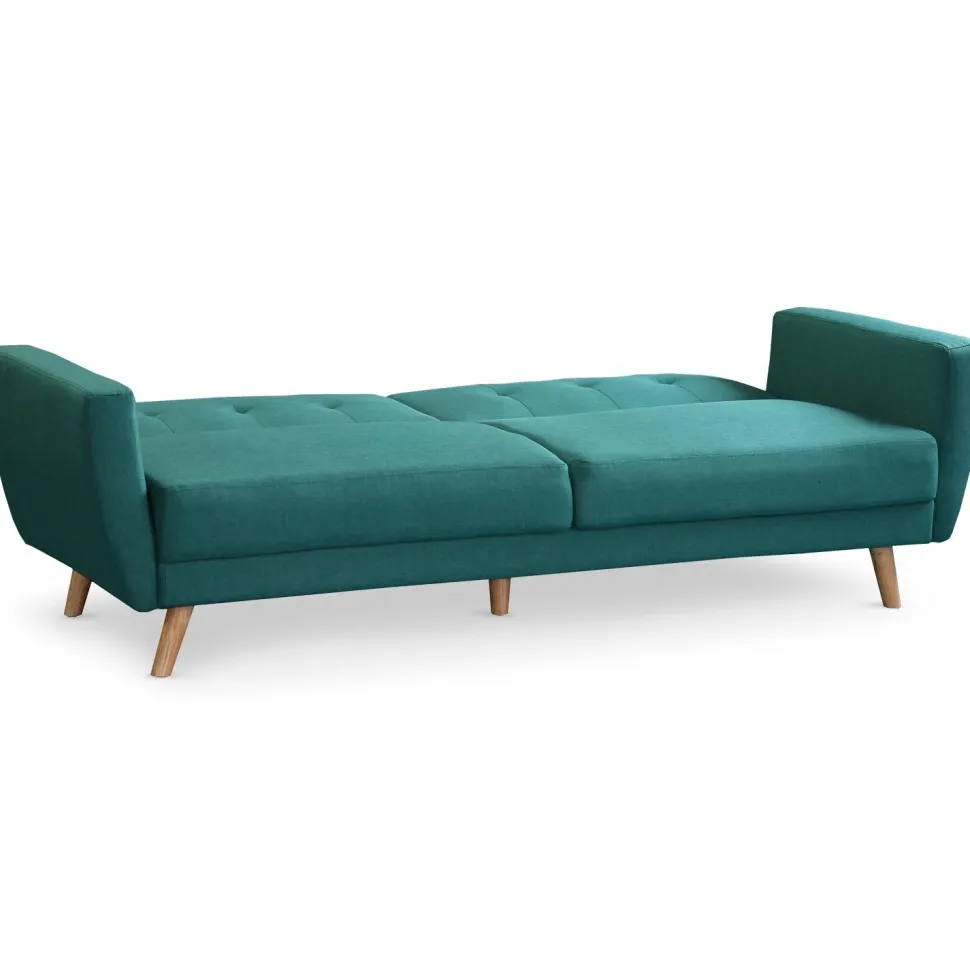Canapé convertible clic-clac scandinave Refresha Tissu Bleu vert