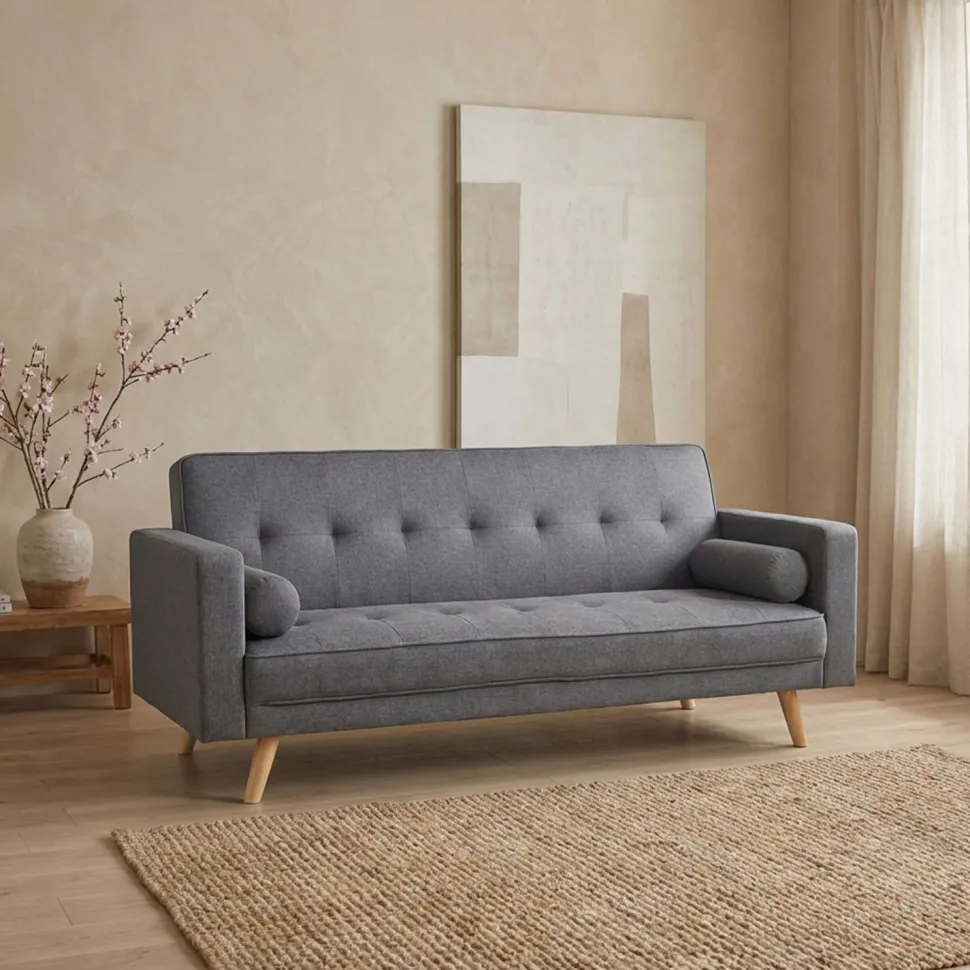Canapé convertible clic-clac scandinave Slow tissu Gris foncé