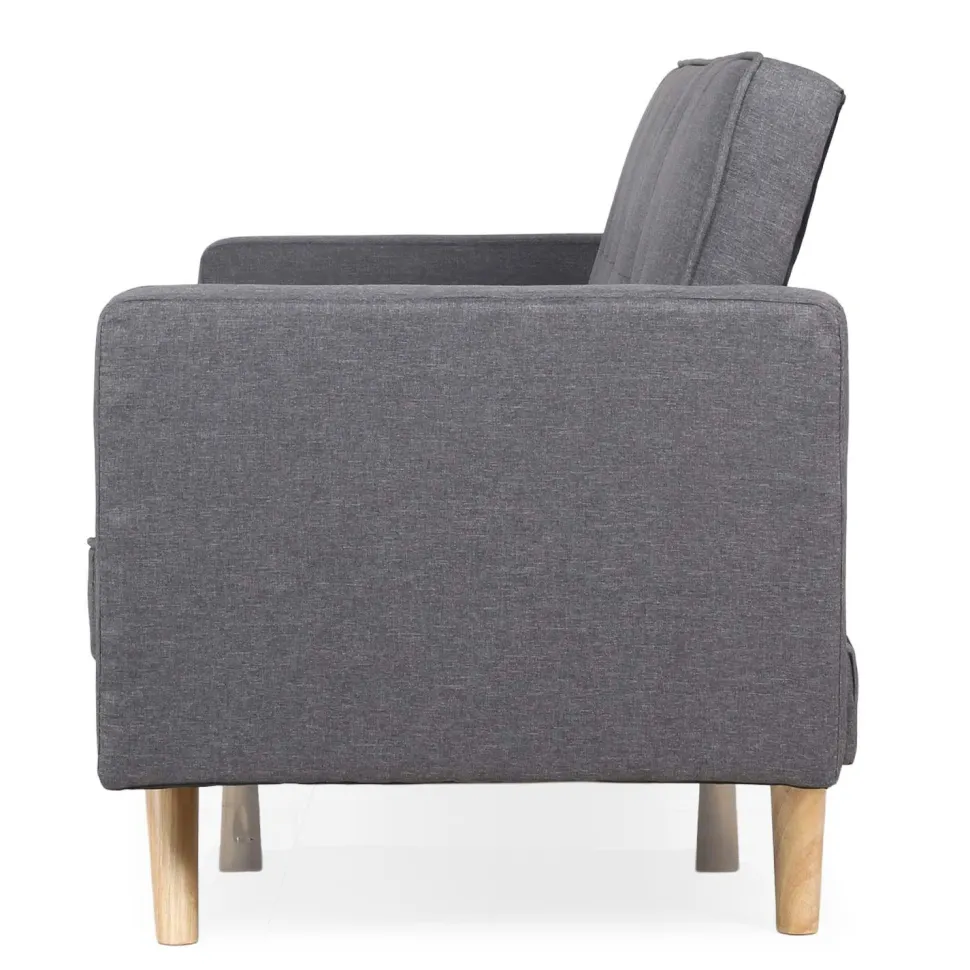 Canapé convertible clic-clac scandinave Slow tissu Gris foncé