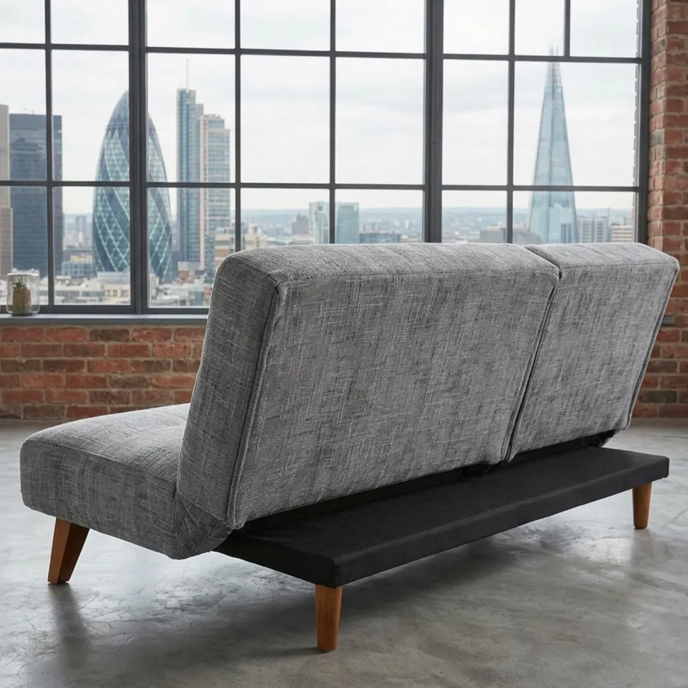 Canapé convertible clic-clac scandinave Yazu Velours chenille Gris
