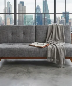 Canapé convertible clic-clac scandinave Yazu Velours chenille Gris