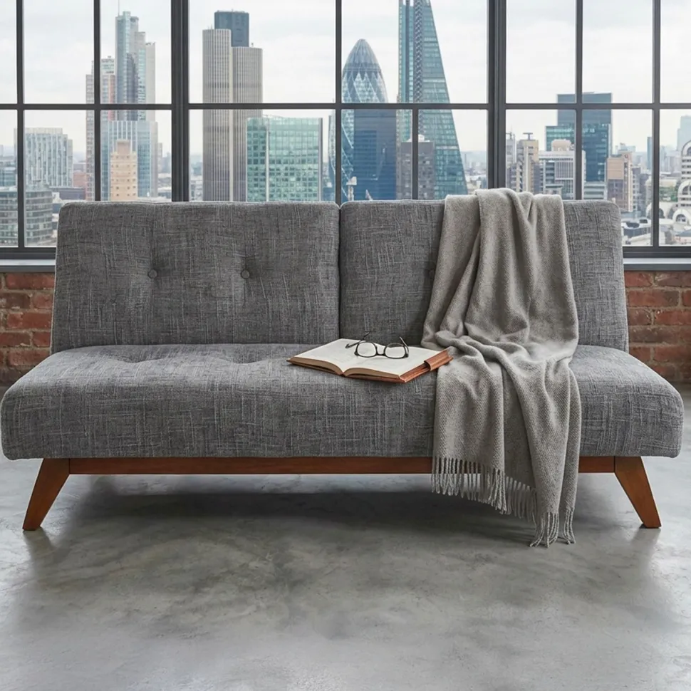 Canapé convertible clic-clac scandinave Yazu Velours chenille Gris