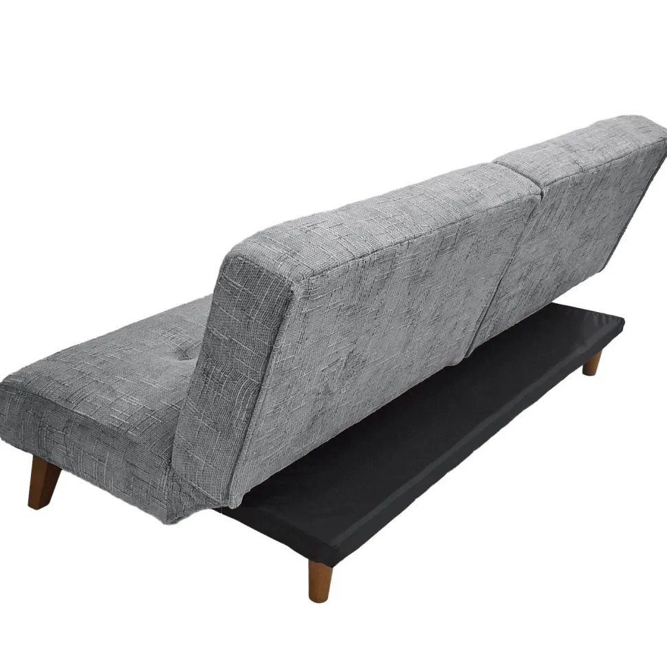 Canapé convertible clic-clac scandinave Yazu Velours chenille Gris