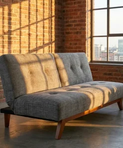 Canapé convertible clic-clac scandinave Yazu Velours chenille Gris