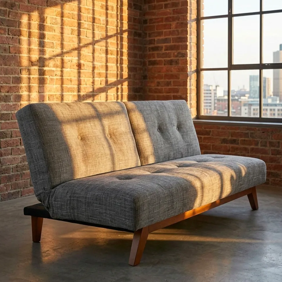 Canapé convertible clic-clac scandinave Yazu Velours chenille Gris
