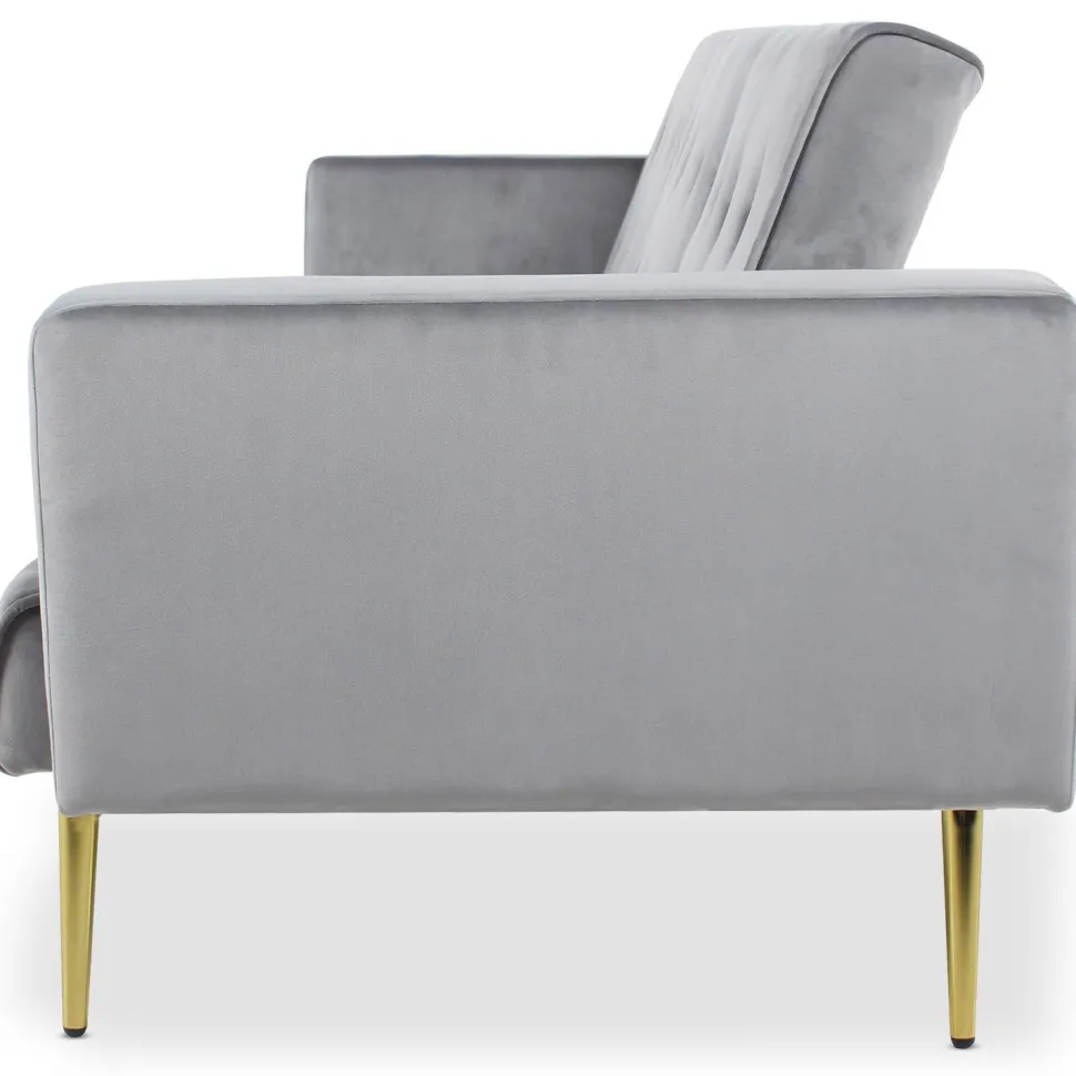 Canapé convertible clic-clac Justy Velours Gris clair