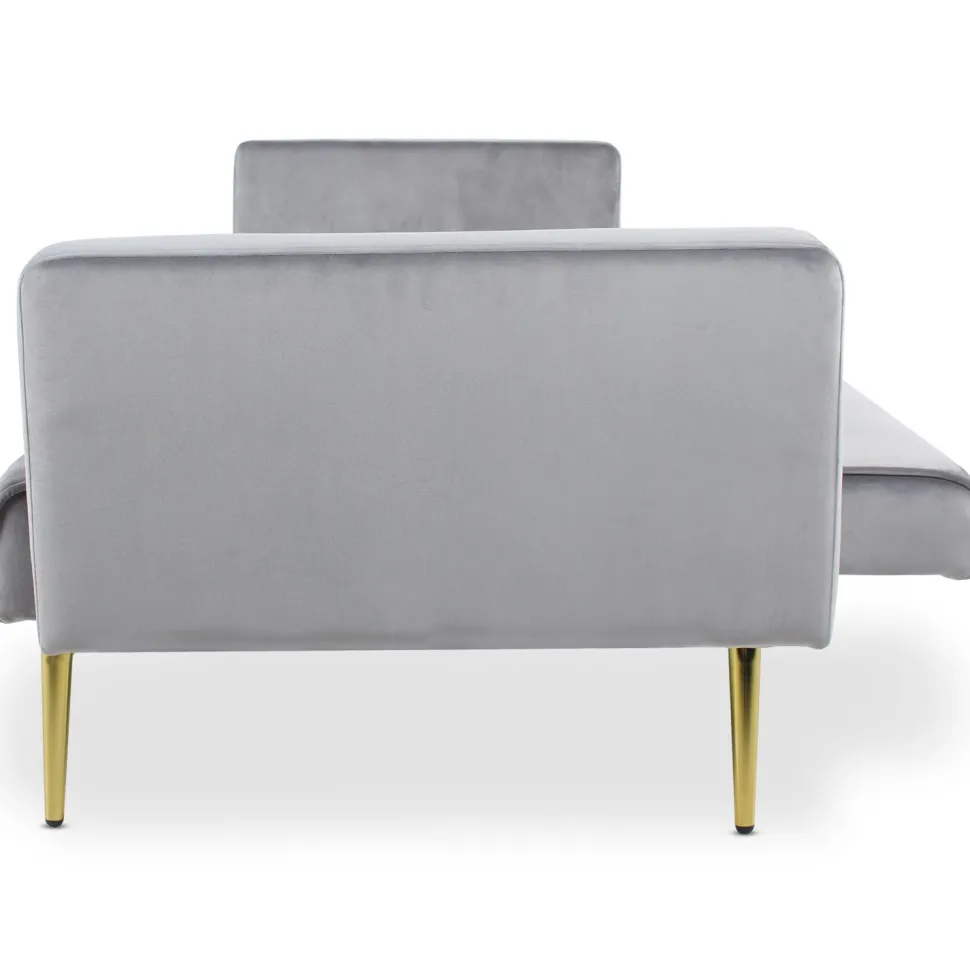 Canapé convertible clic-clac Justy Velours Gris clair