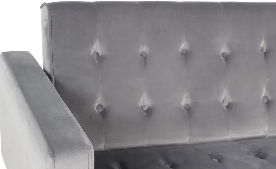 Canapé convertible clic-clac Justy Velours Gris clair