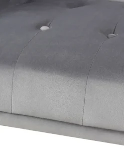 Canapé convertible clic-clac Justy Velours Gris clair