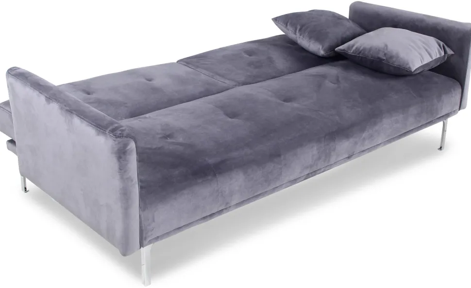 Canapé convertible clic-clac 3 places Carla Velours Gris