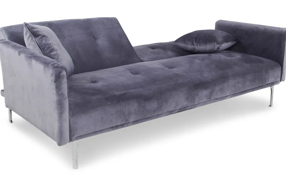 Canapé convertible clic-clac 3 places Carla Velours Gris
