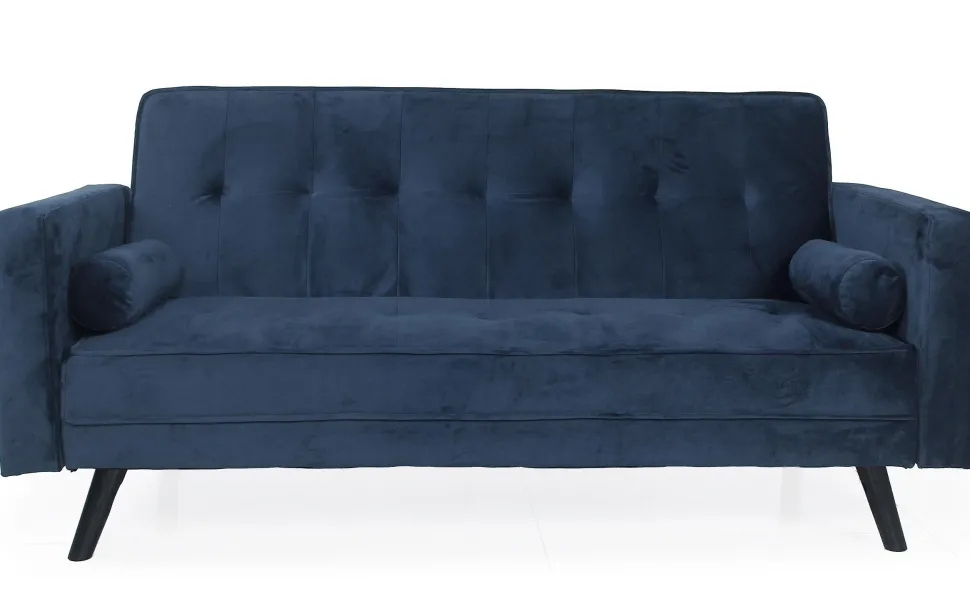 Canapé convertible clic-clac scandinave Slow Velours Bleu