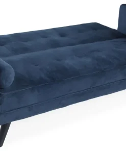 Canapé convertible clic-clac scandinave Slow Velours Bleu